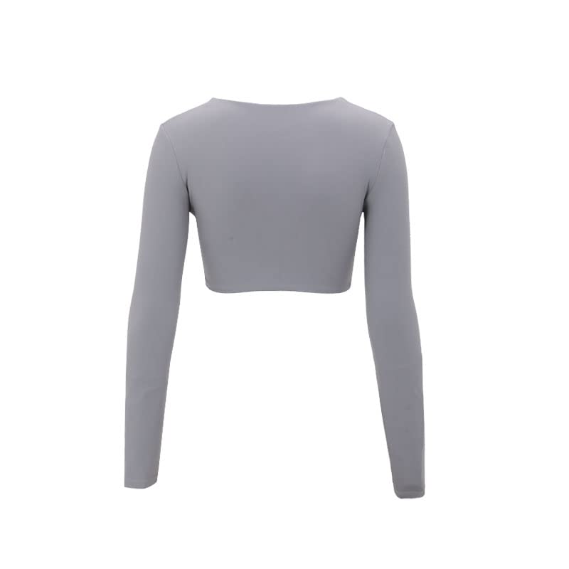 Aoxjox Long Sleeve Crop Tops for Women Sienna Twist Deep V Workout Crop T Shirt Top