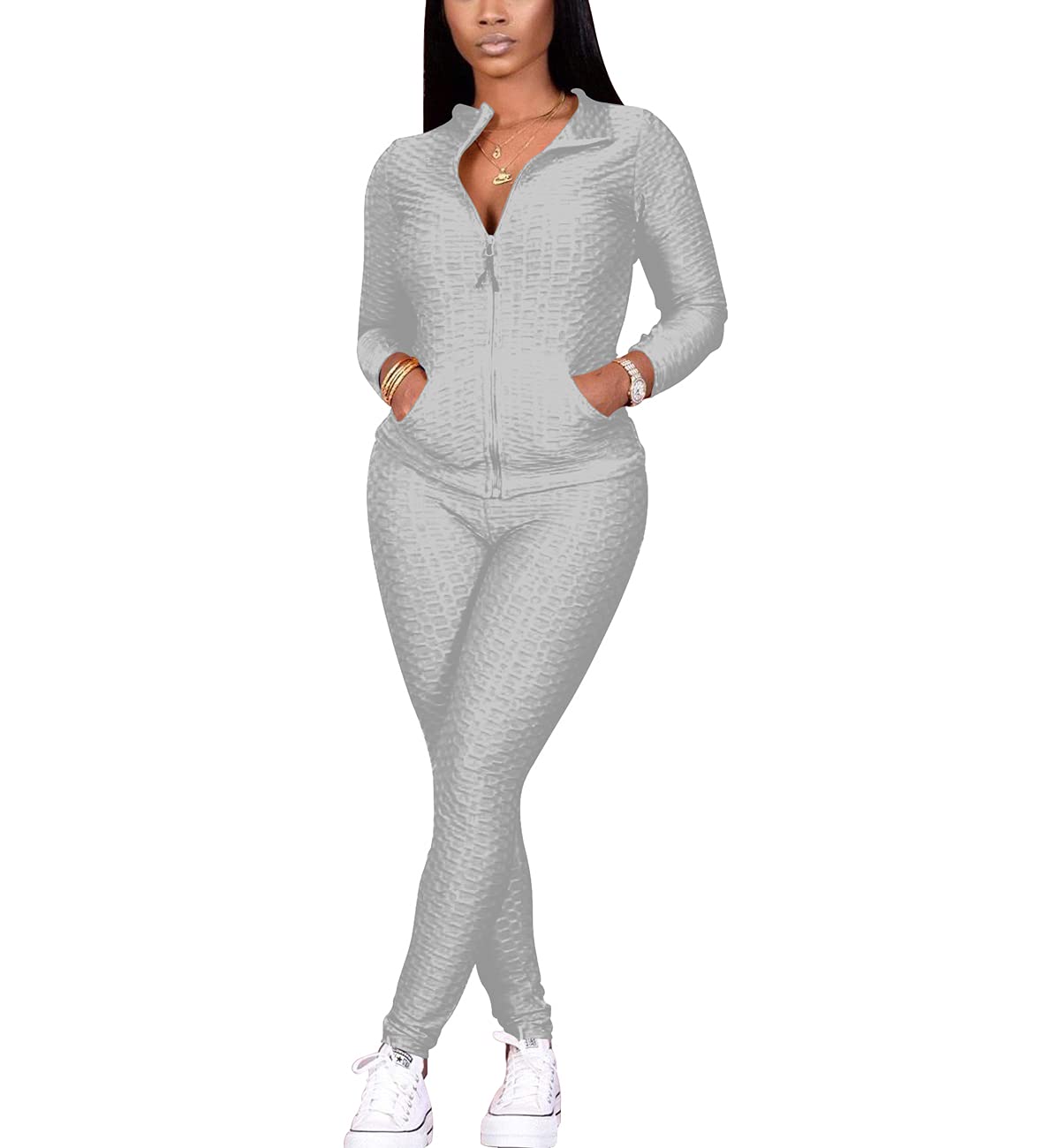 Mrskoala Two Piece Outfits for Women Jogger Sets Workout Sweat Suits Tracksuit Pants Set