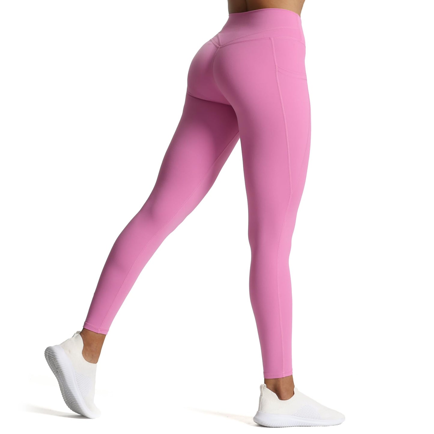 Aoxjox Trinity High Waisted Yoga Pants with Pockets for Women Tummy Control Cross-Waist Crossover Workout Leggings 26''