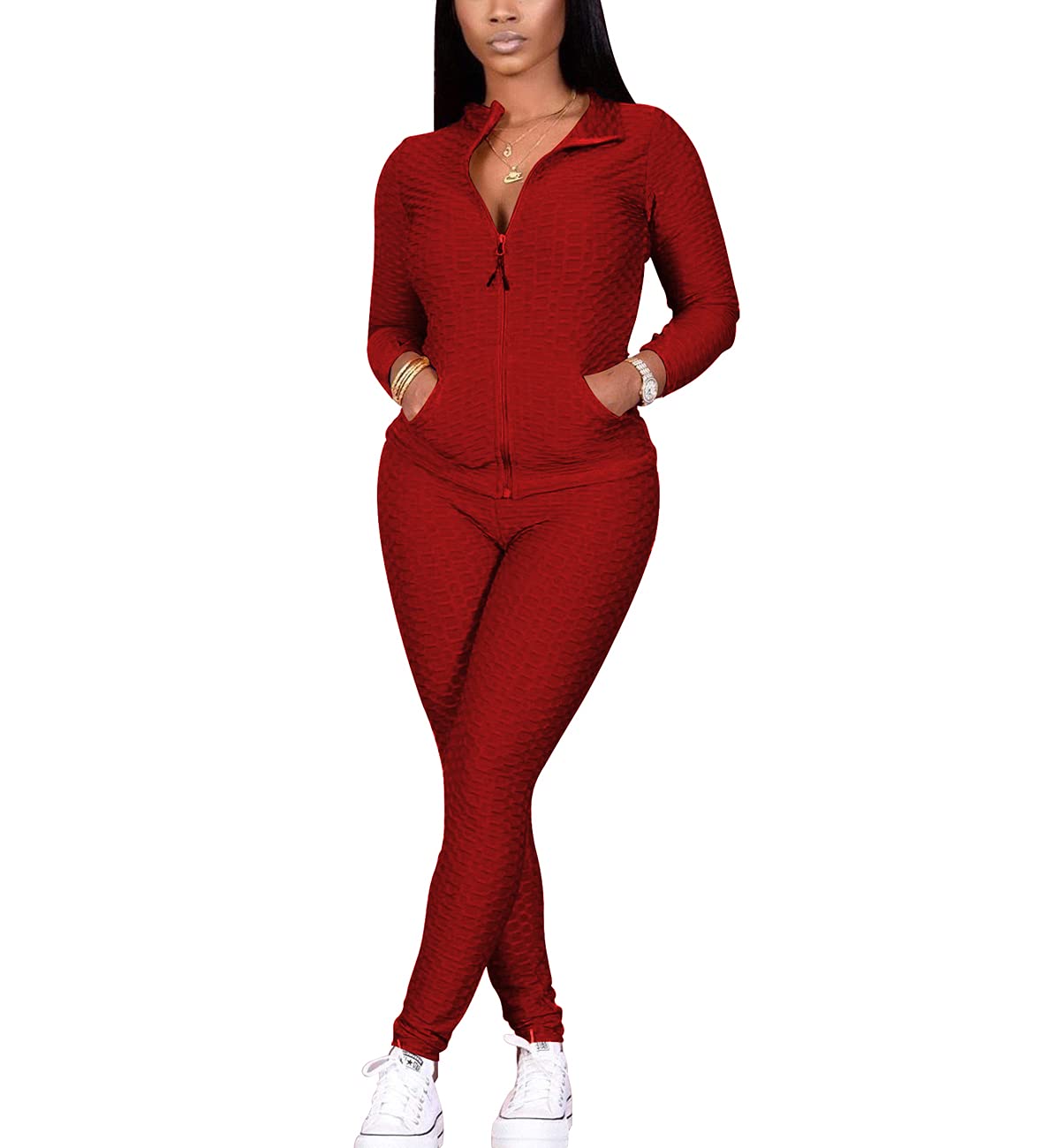 Mrskoala Two Piece Outfits for Women Jogger Sets Workout Sweat Suits Tracksuit Pants Set