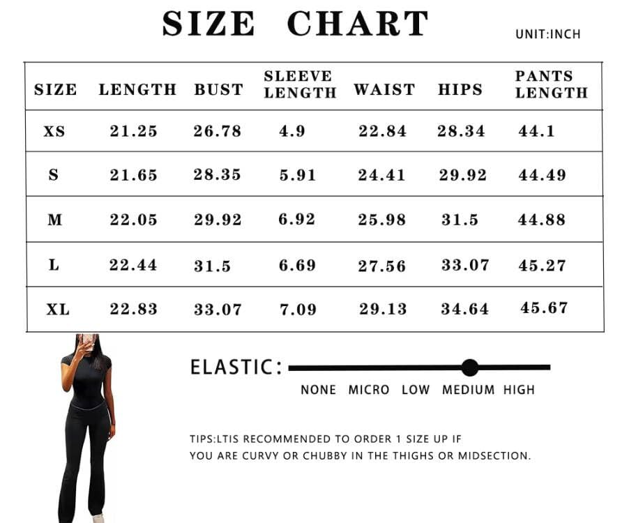 ZFLM Casual Workout Two Piece Outfits for Women Short Sleeve Crop High Waist Foldover Flare Pants Tracksuit Sets Streetwear