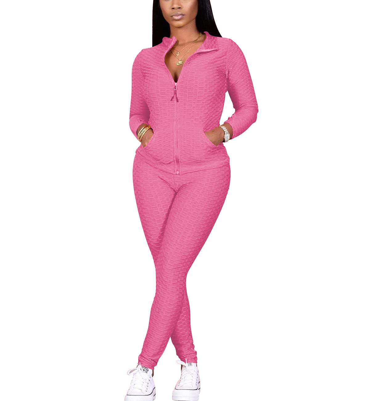 Mrskoala Two Piece Outfits for Women Jogger Sets Workout Sweat Suits Tracksuit Pants Set