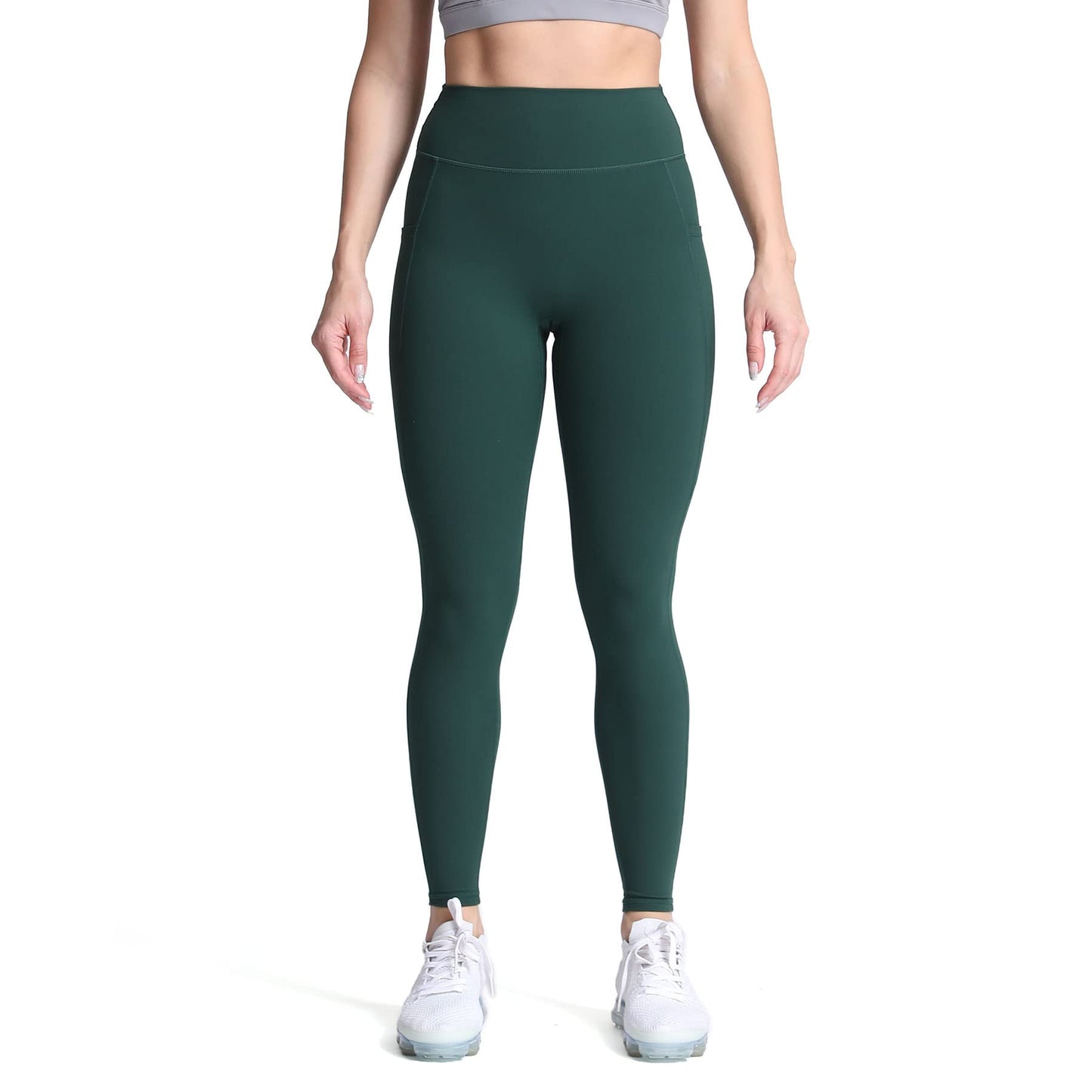 Aoxjox Trinity High Waisted Yoga Pants with Pockets for Women Tummy Control Cross-Waist Crossover Workout Leggings 26''