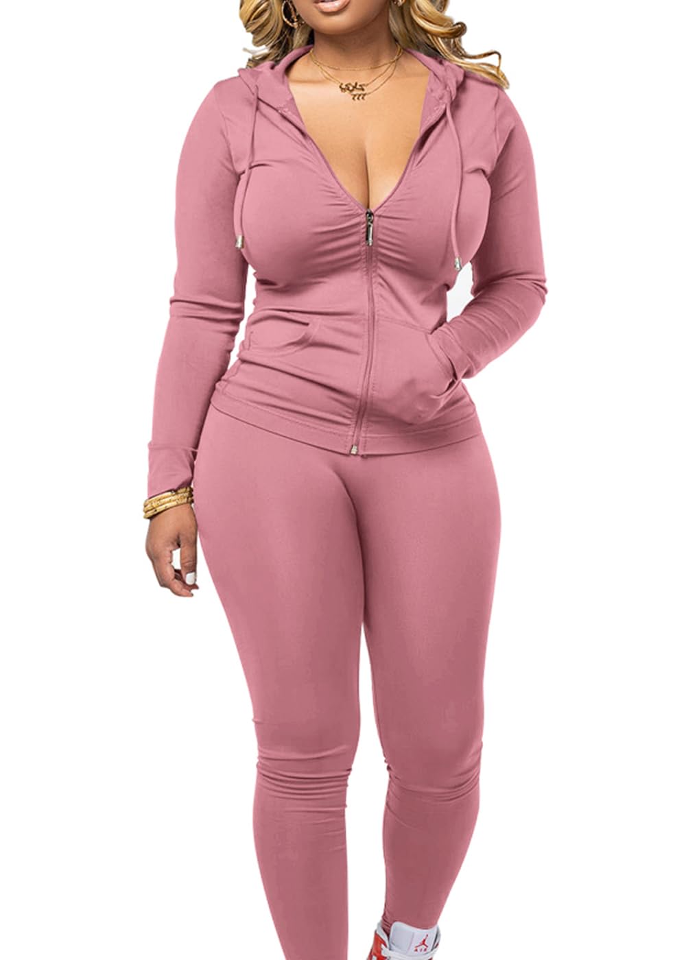 Mrskoala Two Piece Outfits for Women Jogger Sets Workout Sweat Suits Tracksuit Pants Set