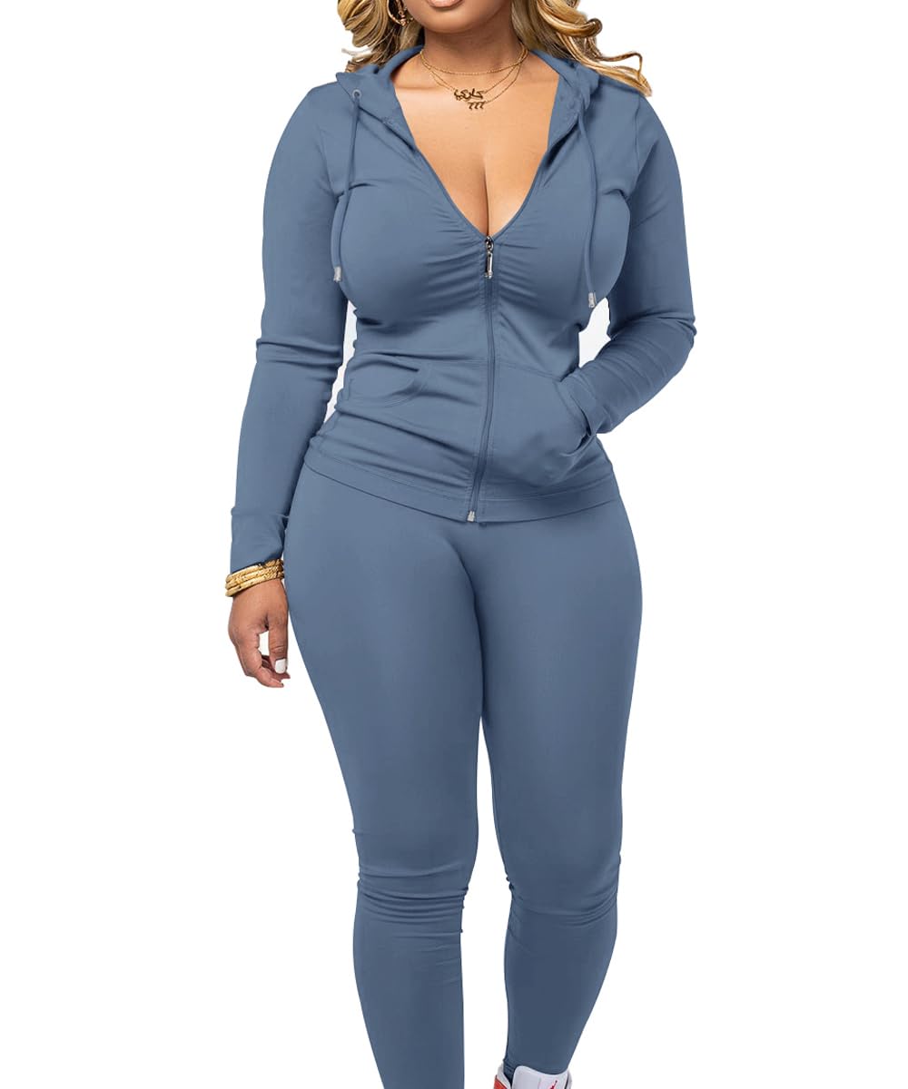 Mrskoala Two Piece Outfits for Women Jogger Sets Workout Sweat Suits Tracksuit Pants Set