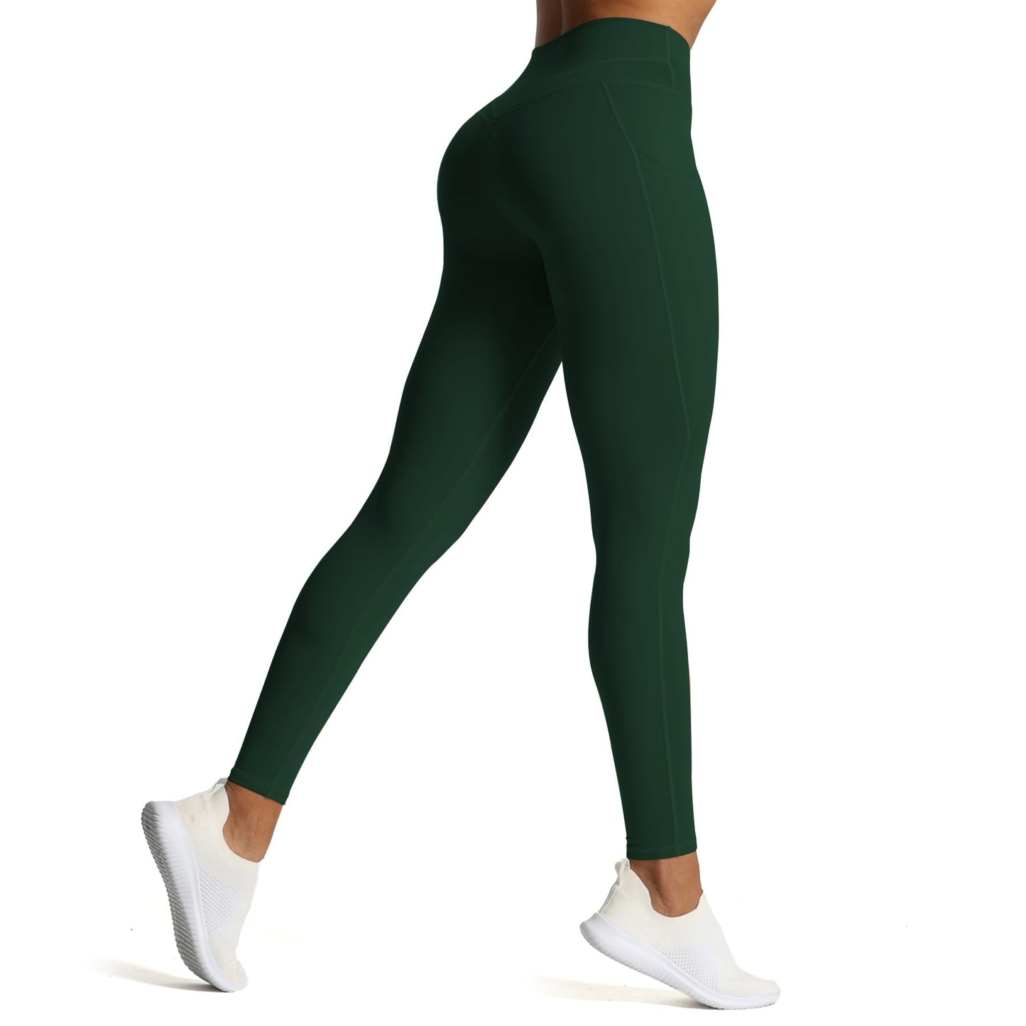 Aoxjox Trinity High Waisted Yoga Pants with Pockets for Women Tummy Control Cross-Waist Crossover Workout Leggings 26''