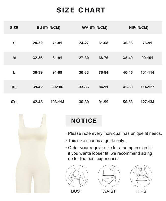 Popilush Shapewear Jumpsuits for Women Built-in Bra Square Neck Rompers Shorts Bodycon Bodysuits Summer Outfits