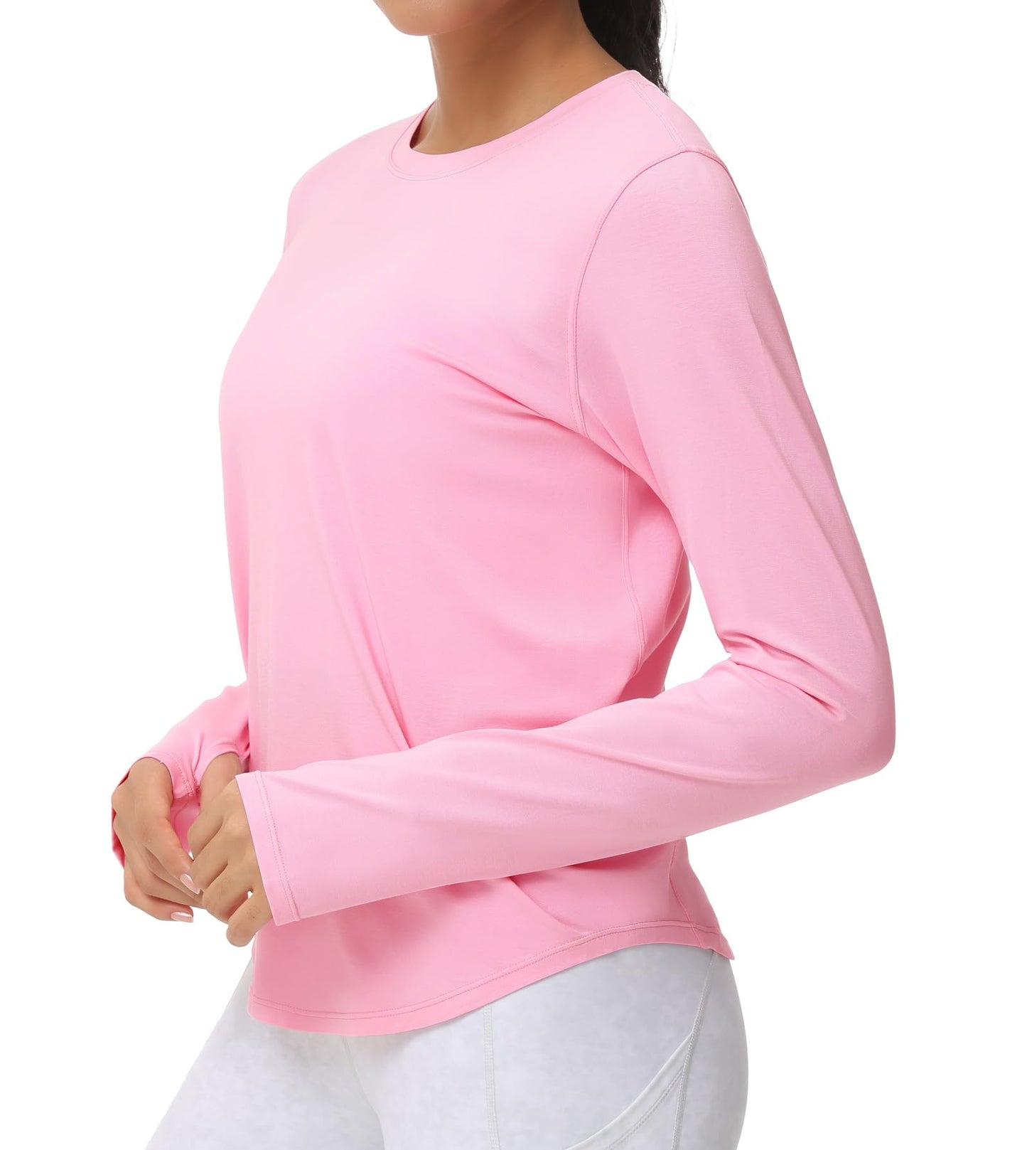 THE GYM PEOPLE Women's Long Sleeve Workout Shirts Athletic Crewneck Hiking Tops with Thumb Hole