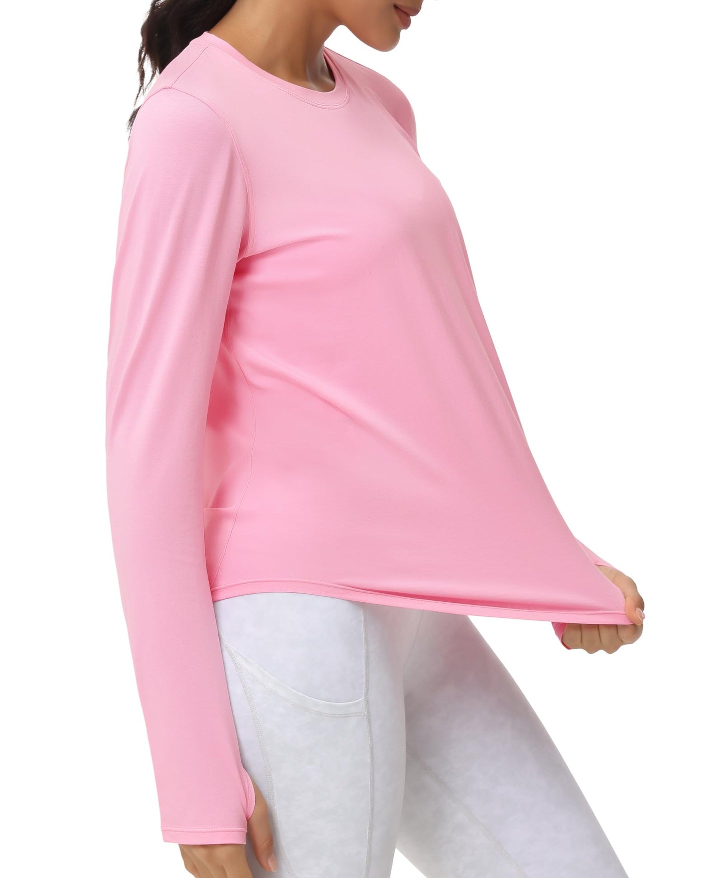 THE GYM PEOPLE Women's Long Sleeve Workout Shirts Athletic Crewneck Hiking Tops with Thumb Hole