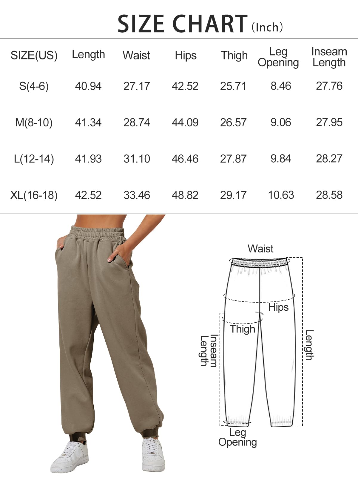 Yovela Sweatpants Women Baggy High Waisted Sweat Pants Fall Clothes Casual Joggers Y2k Aesthetic Warm Trousers with Pockets