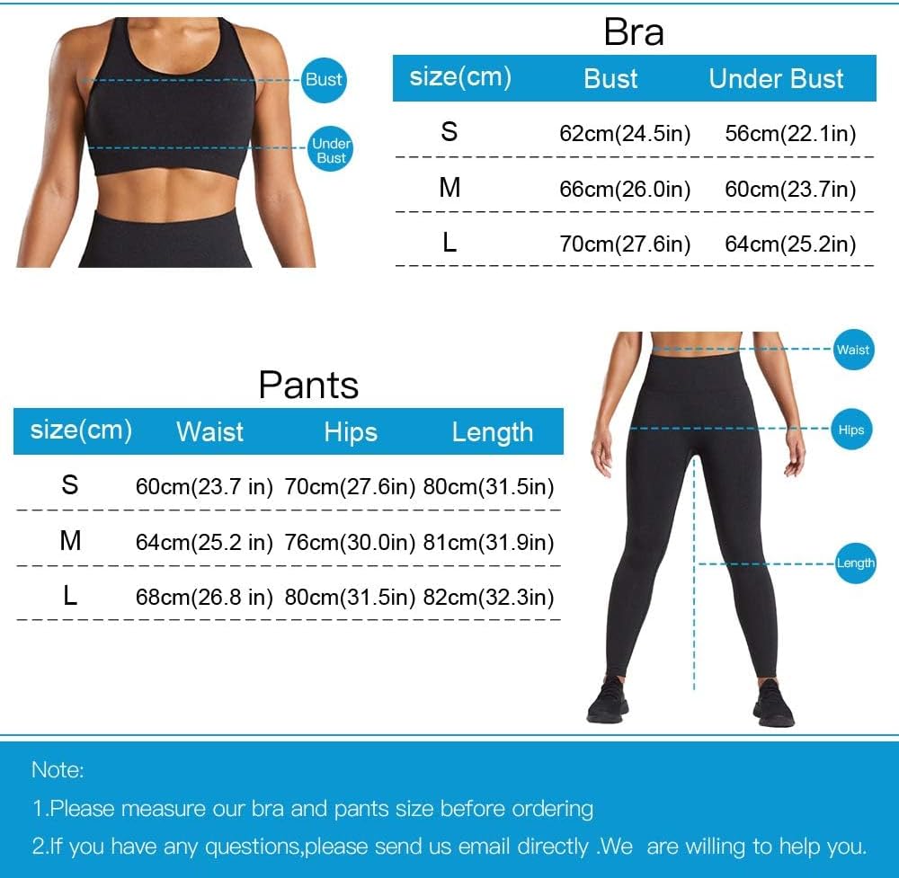 WodoWei Women 2 Piece Workout Outfits Sports Bra Seamless Leggings Yoga Gym Activewear Set