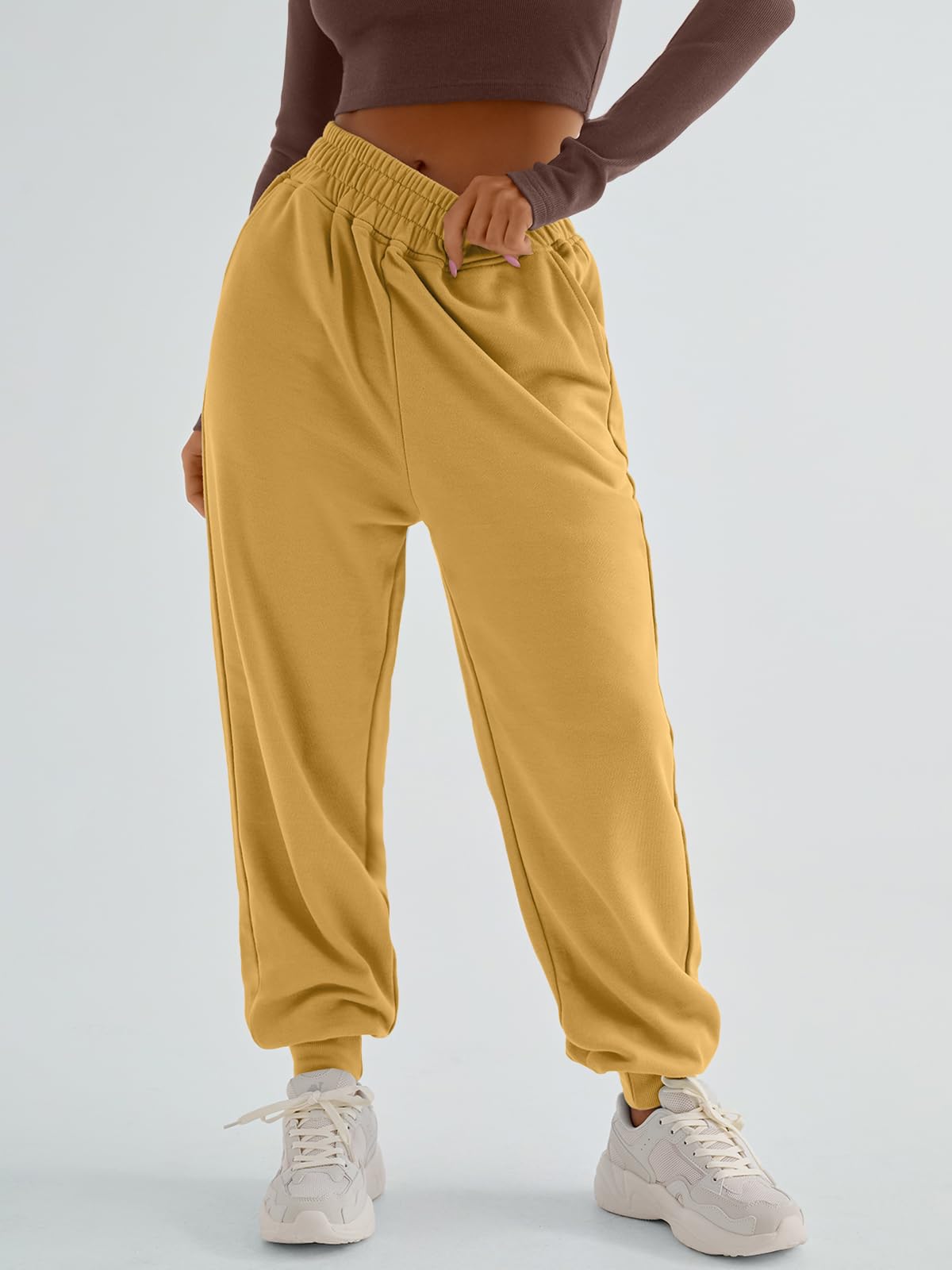 Yovela Sweatpants Women Baggy High Waisted Sweat Pants Fall Clothes Casual Joggers Y2k Aesthetic Warm Trousers with Pockets