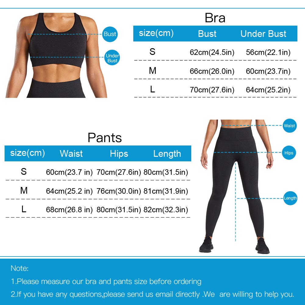 WodoWei Women 2 Piece Workout Outfits Sports Bra Seamless Leggings Yoga Gym Activewear Set