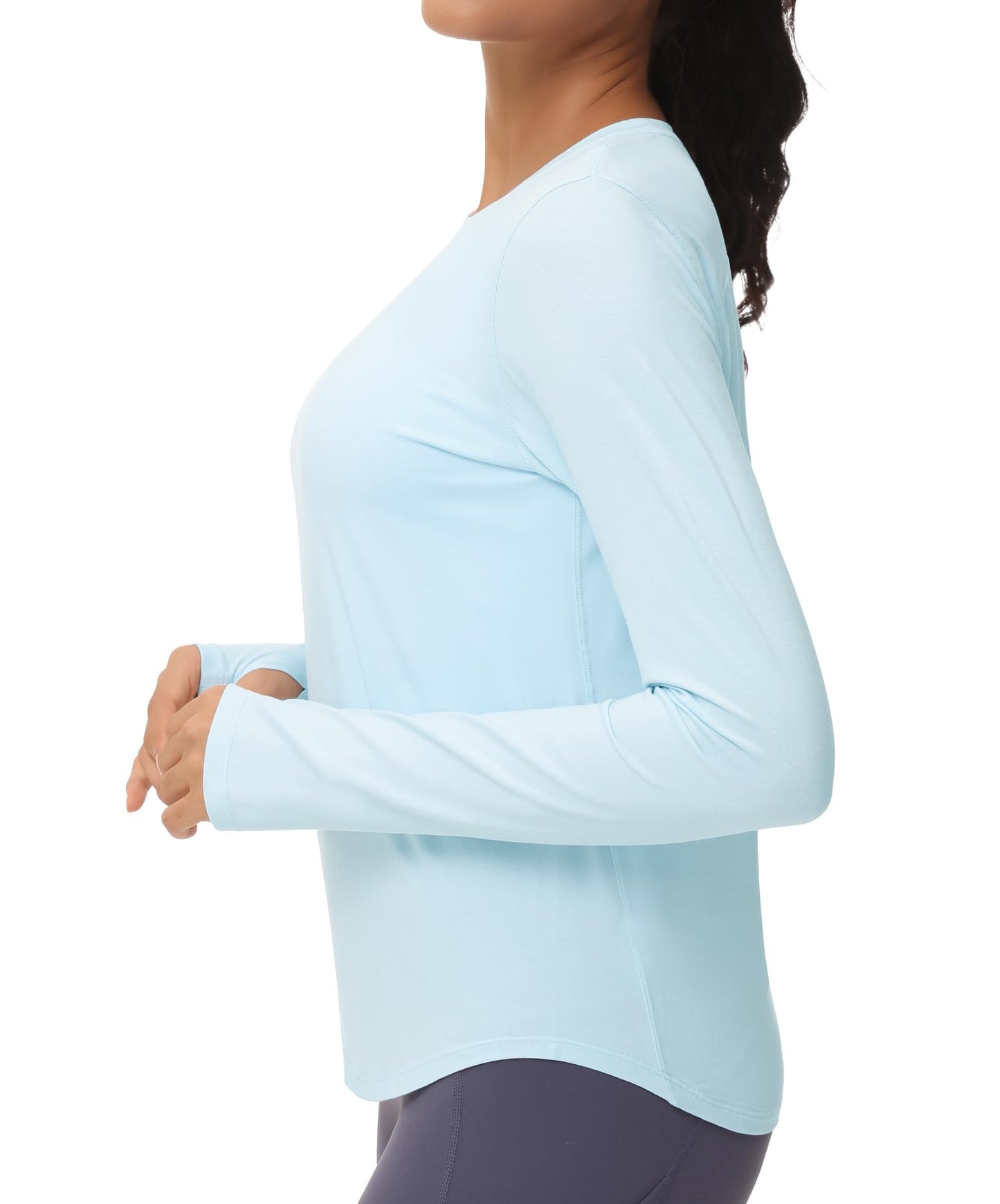 THE GYM PEOPLE Women's Long Sleeve Workout Shirts Athletic Crewneck Hiking Tops with Thumb Hole