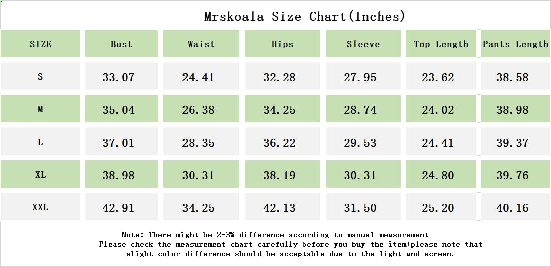 Mrskoala Two Piece Outfits for Women Jogger Sets Workout Sweat Suits Tracksuit Pants Set