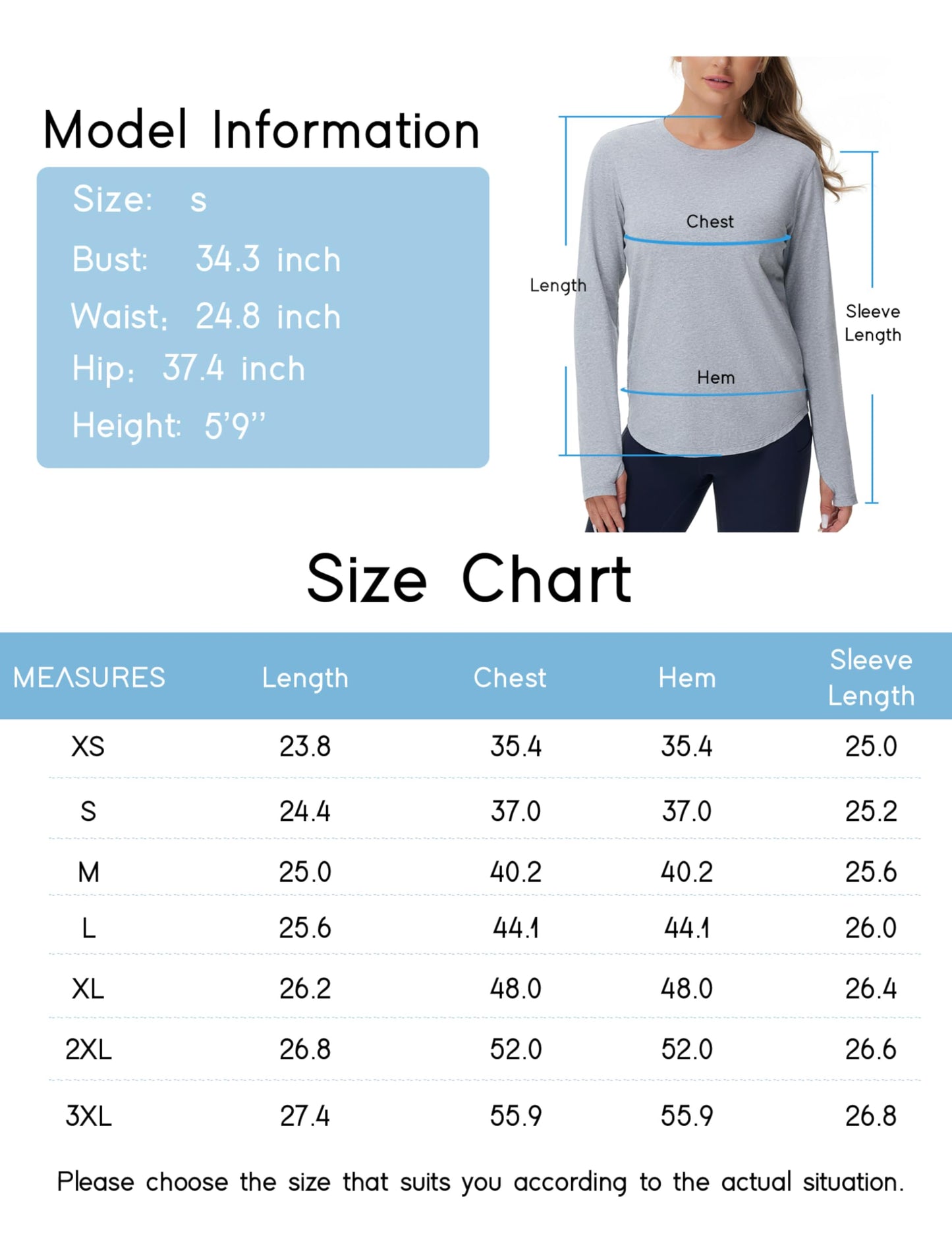 THE GYM PEOPLE Women's Long Sleeve Workout Shirts Athletic Crewneck Hiking Tops with Thumb Hole