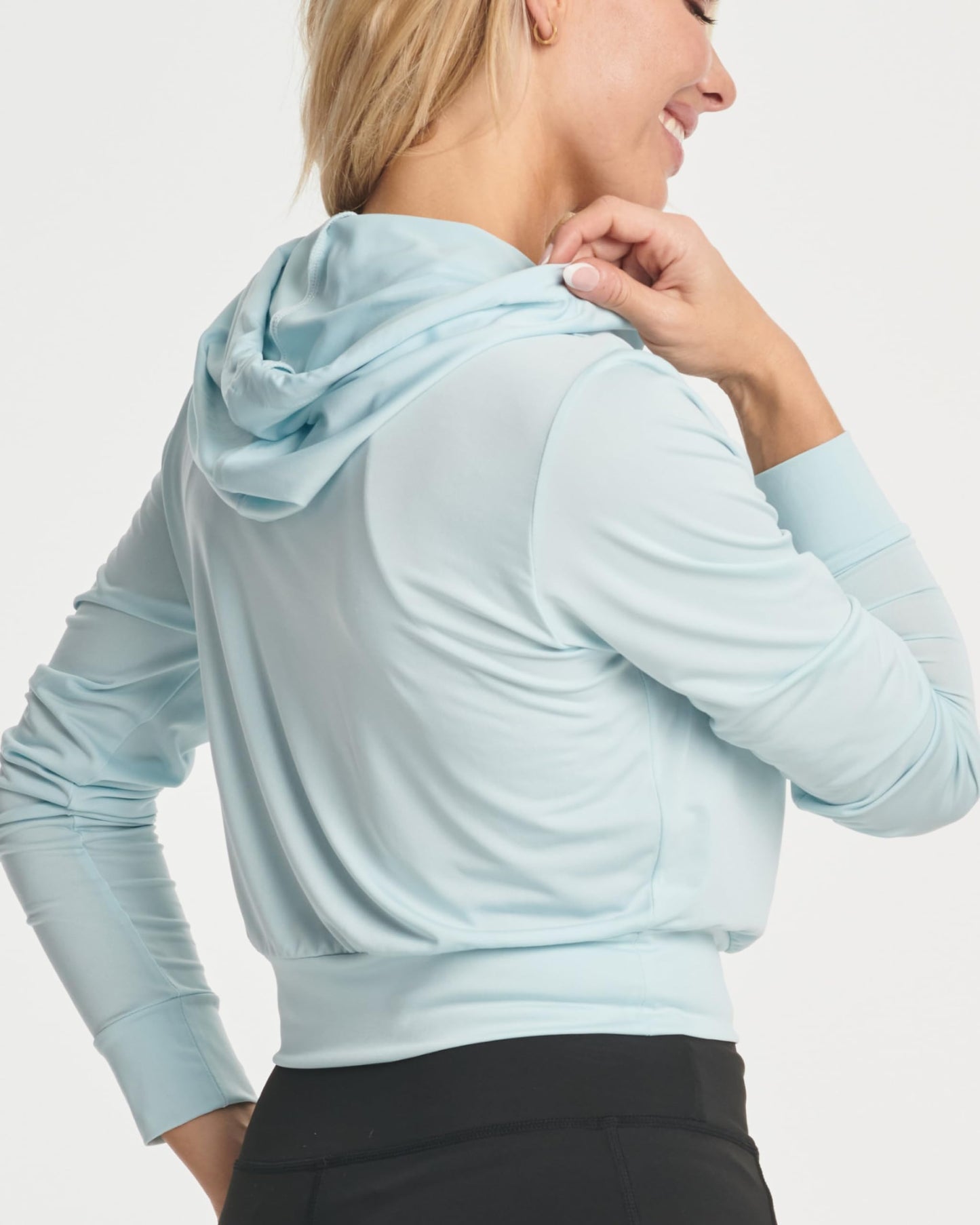 Real Essentials 3 Pack: Women's Dry-Fit Long Sleeve Cropped Hoodie - Athletic Hooded Crop Sweatshirt (Available in Plus Size)