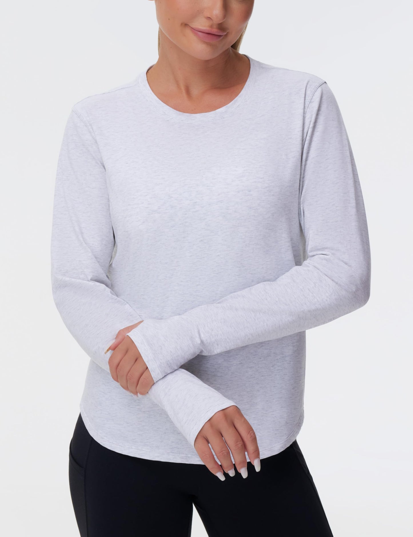 THE GYM PEOPLE Women's Long Sleeve Workout Shirts Athletic Crewneck Hiking Tops with Thumb Hole