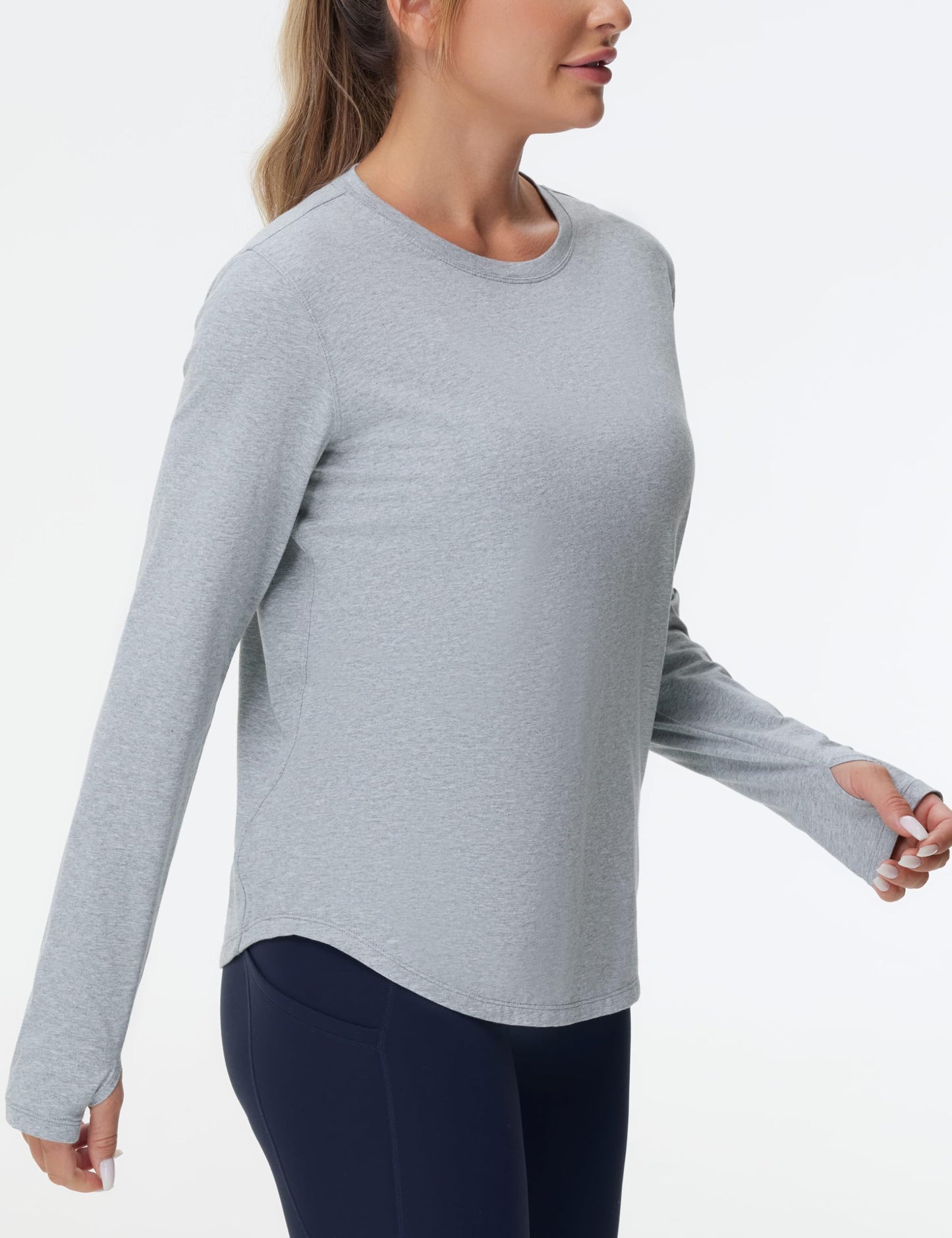 THE GYM PEOPLE Women's Long Sleeve Workout Shirts Athletic Crewneck Hiking Tops with Thumb Hole