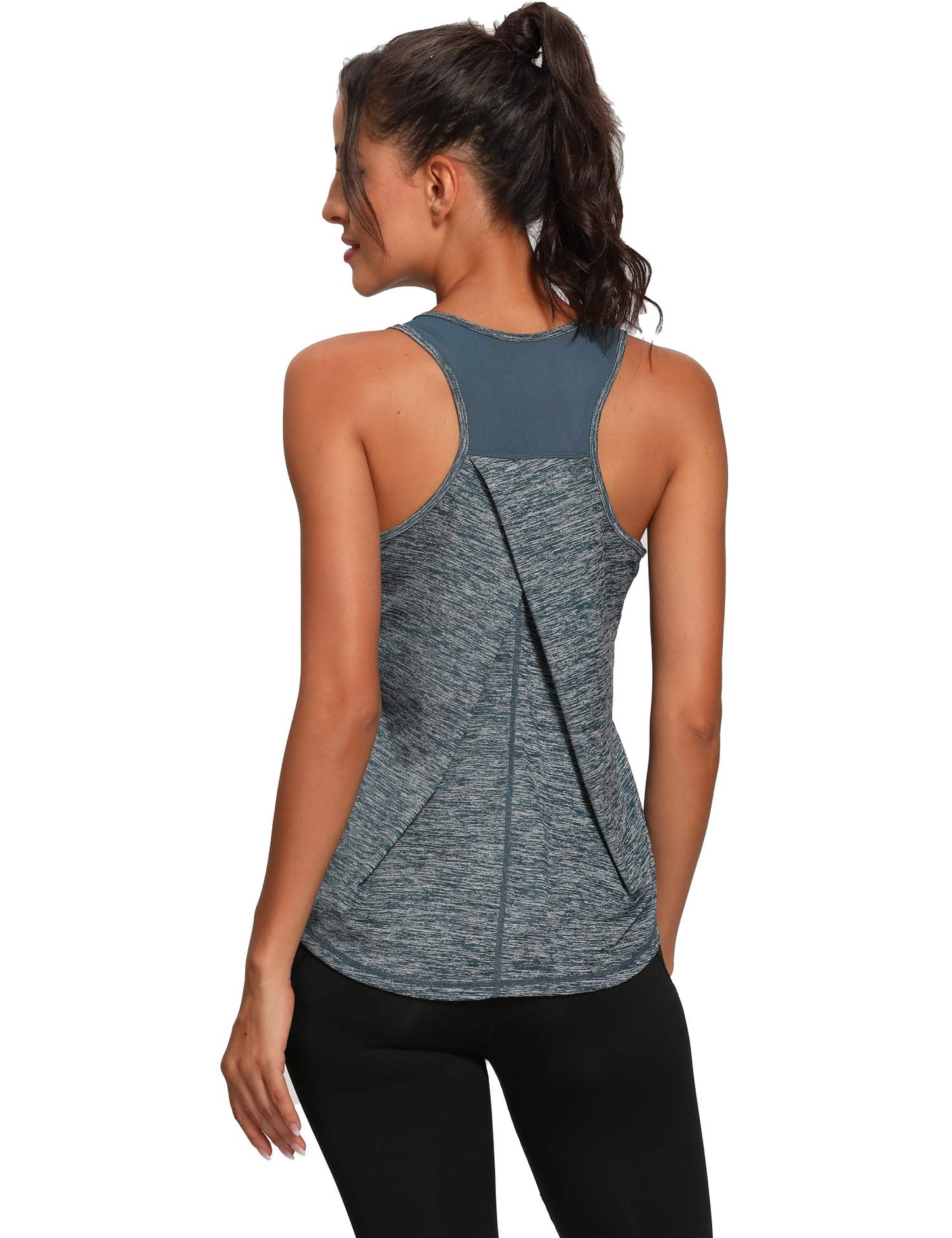 Aeuui Womens Workout Tops for Women Racerback Tank Tops Mesh Yoga Shirts Athletic Running Tank Tops Sleeveless Gym Clothes