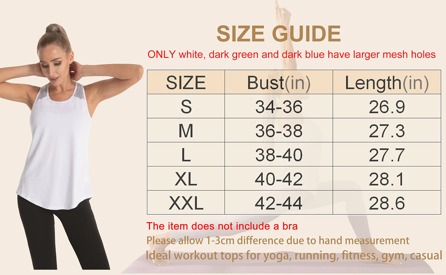 Aeuui Womens Workout Tops for Women Racerback Tank Tops Mesh Yoga Shirts Athletic Running Tank Tops Sleeveless Gym Clothes