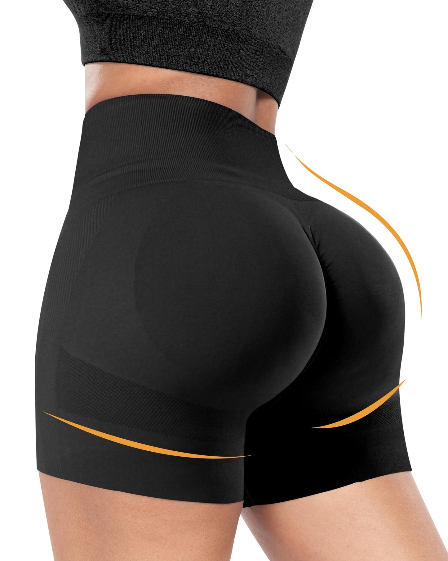 ATHVOTAR 3 Piece Workout Shorts Women Seamless Scrunch Butt Lifting High Waisted Gym Booty Shorts