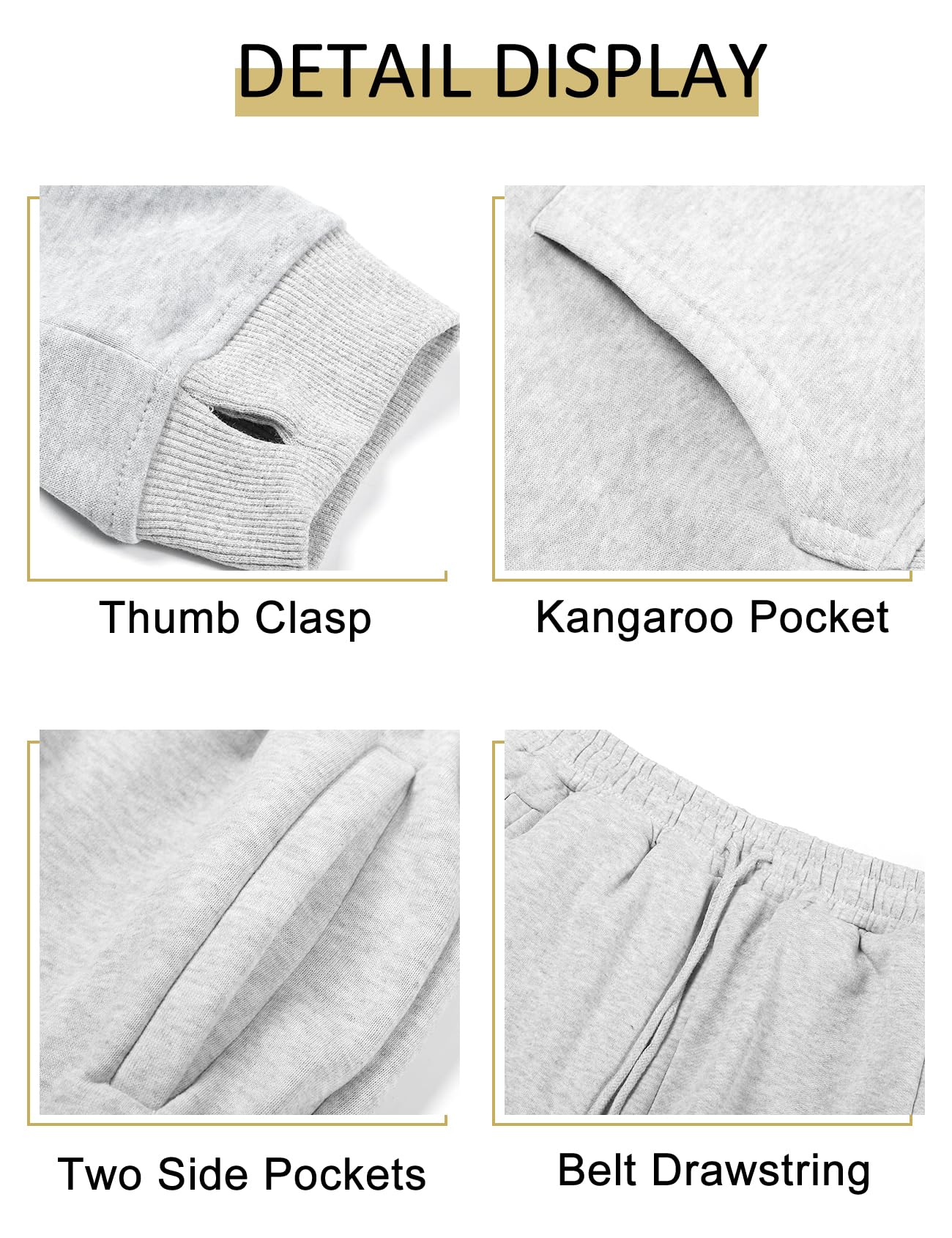 Kissonic Women's Fleece Jogger Sets 2 Pieces Sweatsuits Outfits Crop Top Hoodies Jogger Pants