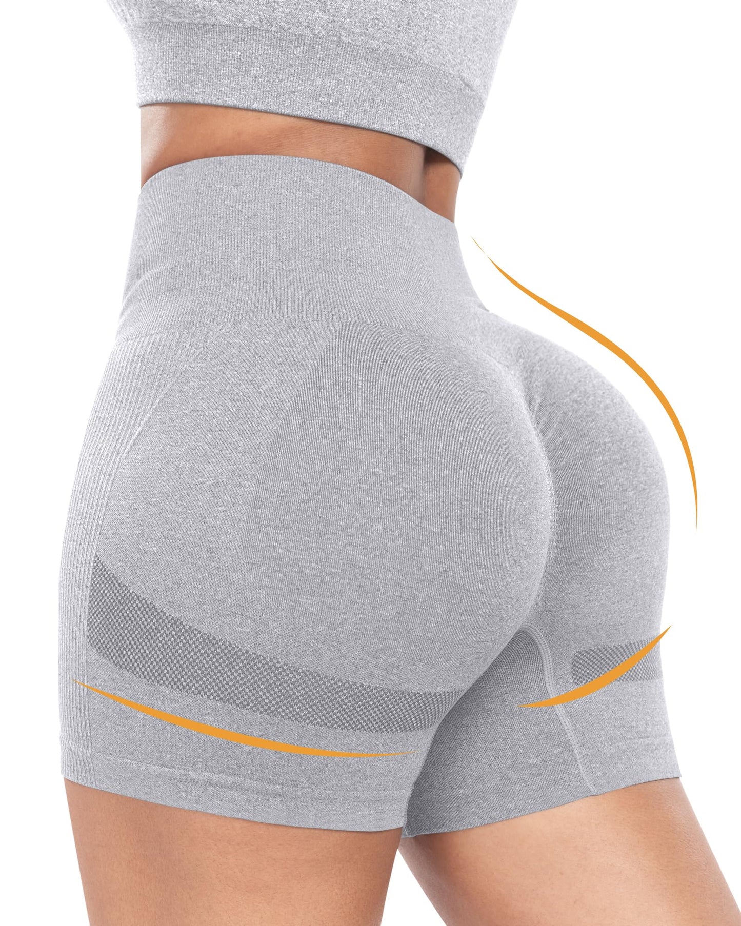 ATHVOTAR 3 Piece Workout Shorts Women Seamless Scrunch Butt Lifting High Waisted Gym Booty Shorts