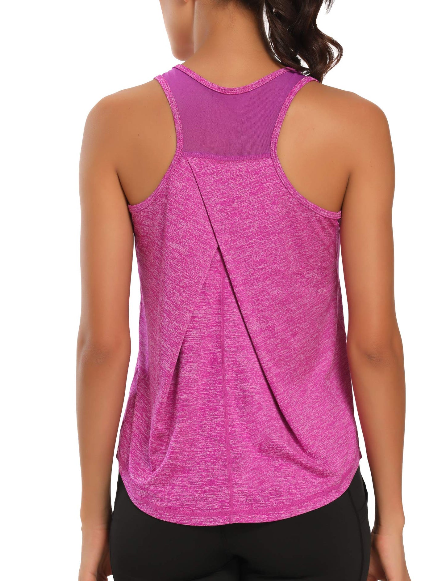 Aeuui Womens Workout Tops for Women Racerback Tank Tops Mesh Yoga Shirts Athletic Running Tank Tops Sleeveless Gym Clothes