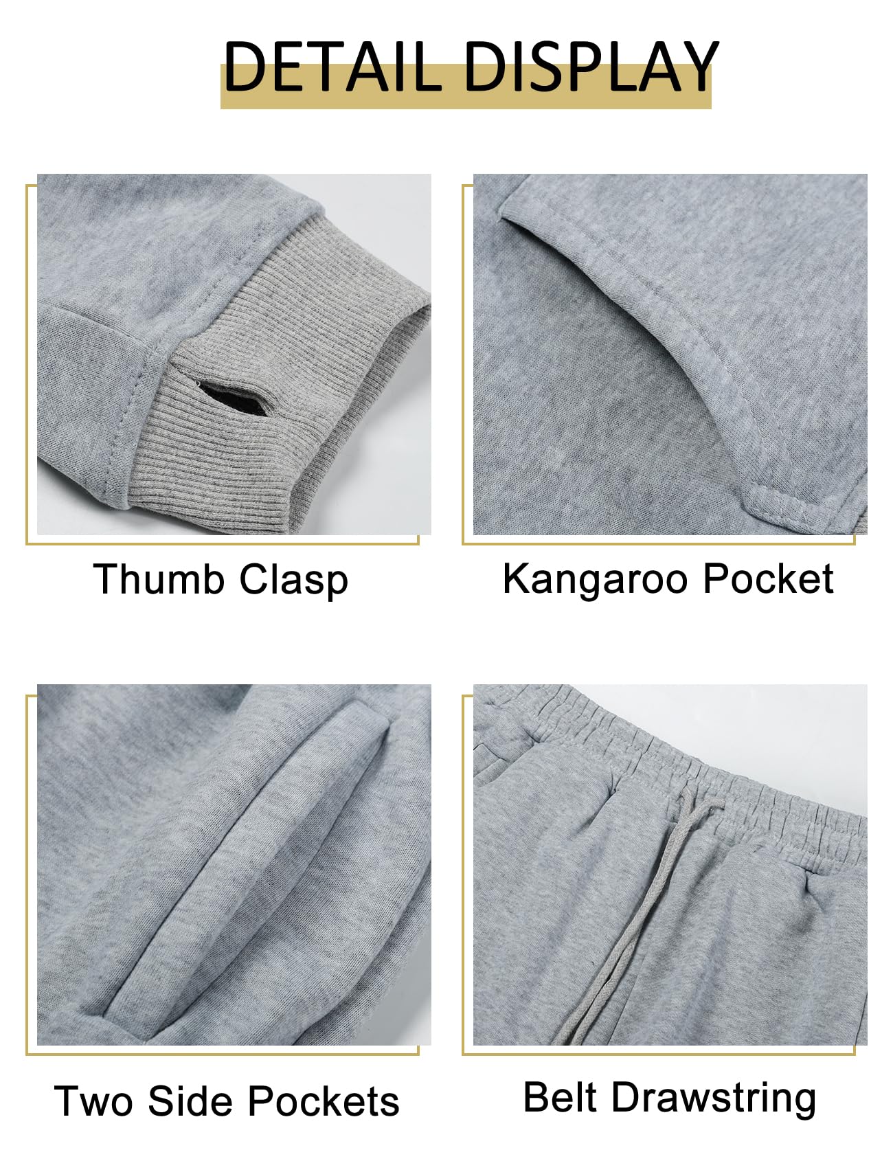 Kissonic Women's Fleece Jogger Sets 2 Pieces Sweatsuits Outfits Crop Top Hoodies Jogger Pants