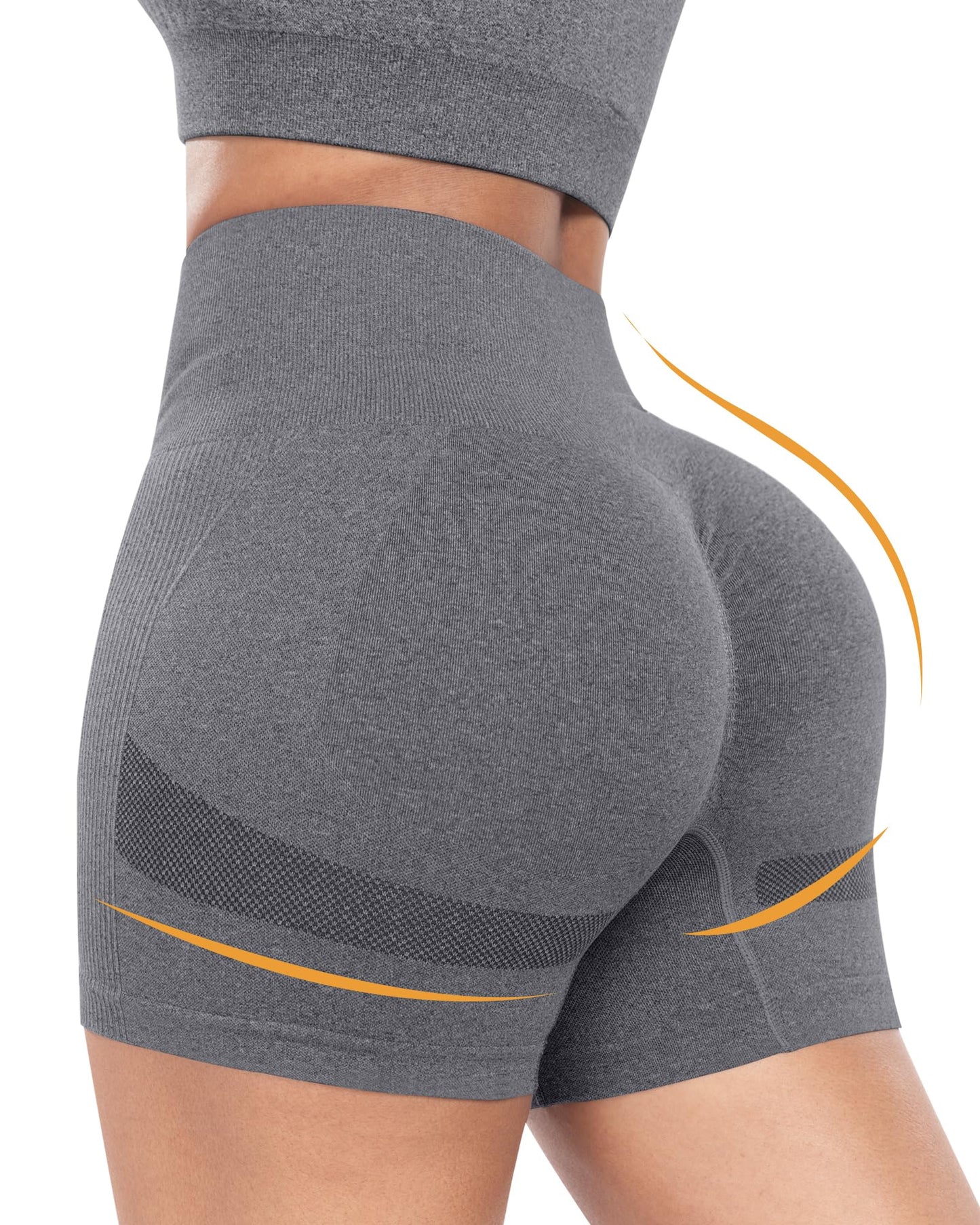 ATHVOTAR 3 Piece Workout Shorts Women Seamless Scrunch Butt Lifting High Waisted Gym Booty Shorts