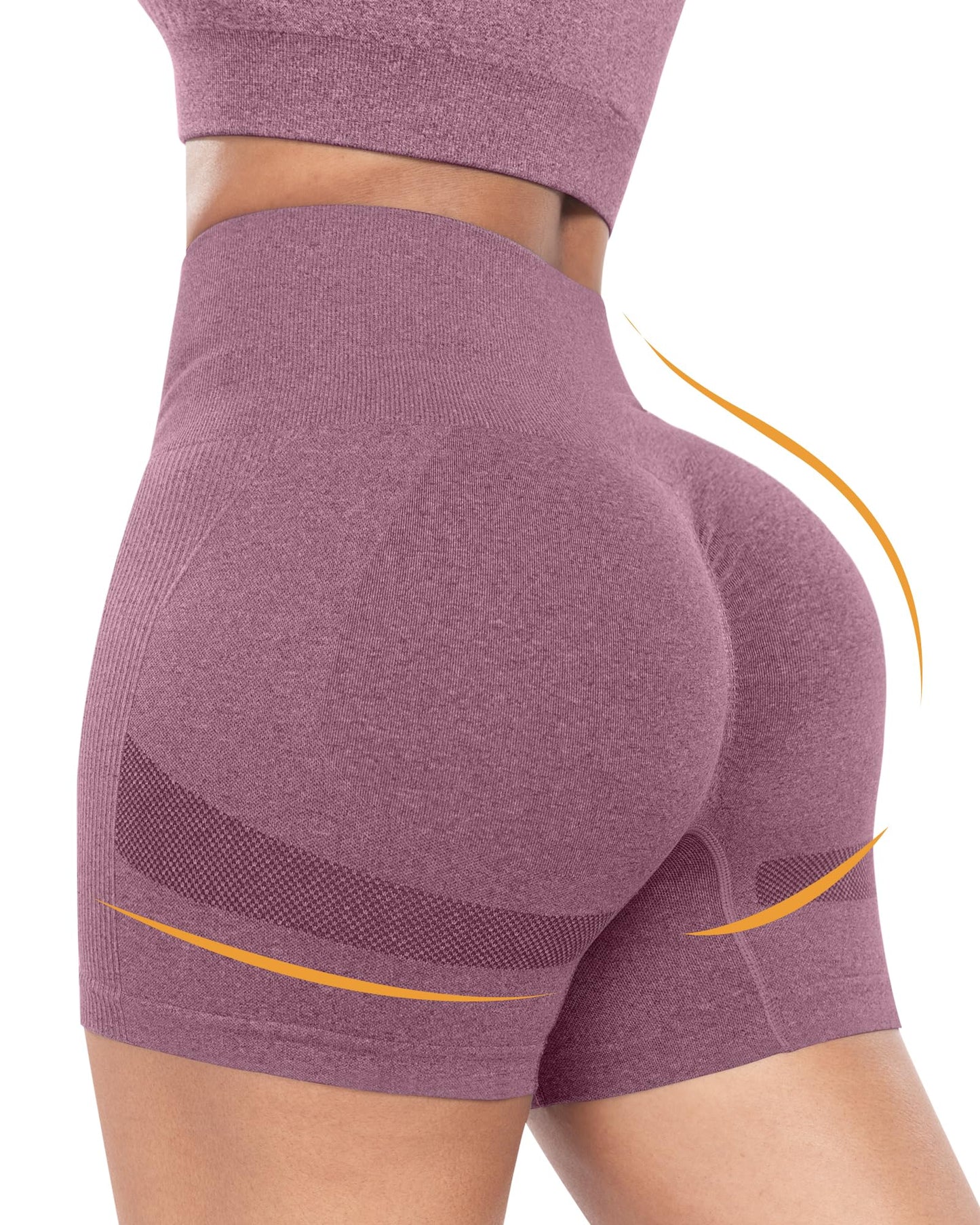 ATHVOTAR 3 Piece Workout Shorts Women Seamless Scrunch Butt Lifting High Waisted Gym Booty Shorts