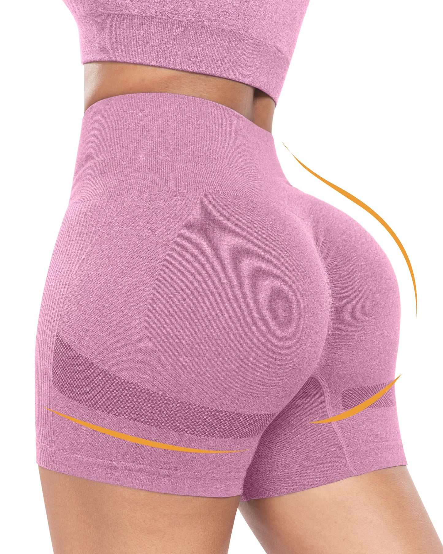 ATHVOTAR 3 Piece Workout Shorts Women Seamless Scrunch Butt Lifting High Waisted Gym Booty Shorts