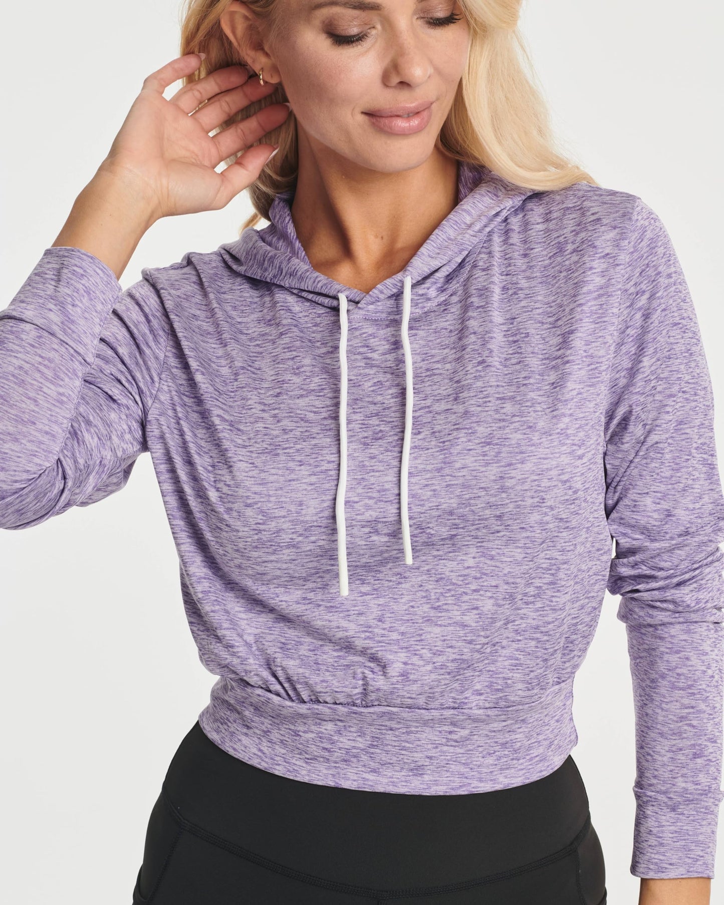 Real Essentials 3 Pack: Women's Dry-Fit Long Sleeve Cropped Hoodie - Athletic Hooded Crop Sweatshirt (Available in Plus Size)